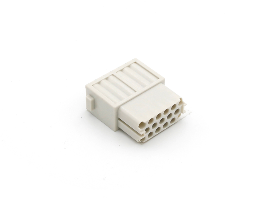 GWconnect Crimp Contact Insert, Female, 17-Pole, 10A, for Turned Crimp Contacts, Size «34.2x14.6»