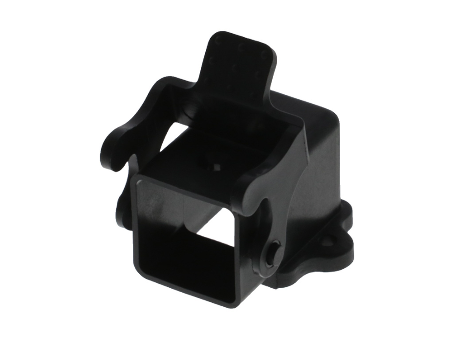 GWconnect STD - Standard, Single Lever Bulkhead Mount Housing, Polyamide, with 1 Lever, Right Angle, with Gasket, Size 3A «21x21», Black