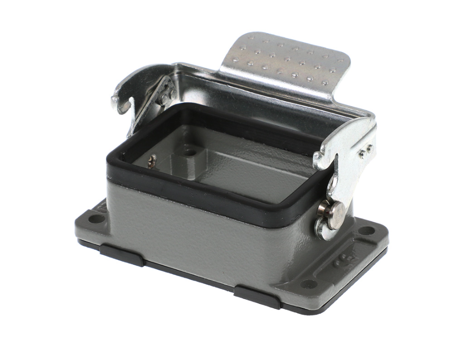 GWconnect STD - Standard, Single Lever Bulkhead Mount Housing, Die-cast Aluminum, with 1 Lever, with Gasket, Size 6B «44x27», Grey