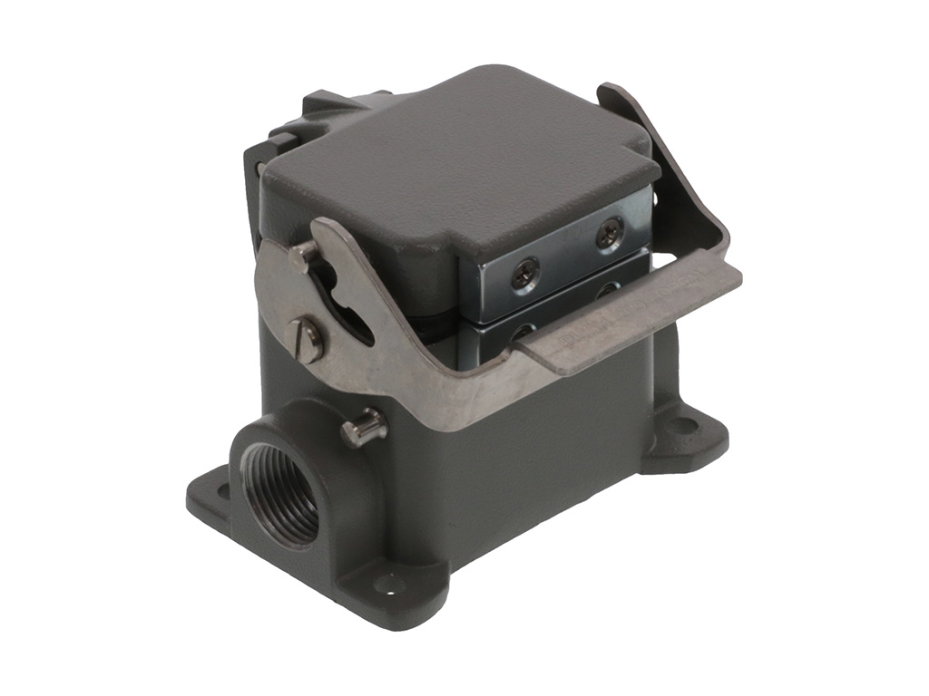 GWconnect STD - Standard, Single Lever Surface Mount Housing, Die-cast Aluminum, with 1 Lever, with Auto Closing Cover, with Gasket, Size 6B «44x27», M20x2 Thread, Grey