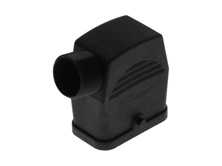 GWconnect STD - Standard, Single Lever Hood, Polyamide, with 2 Pegs, Side Entry, without Cable Gland, Size «32x13», Pg16 Thread, Black