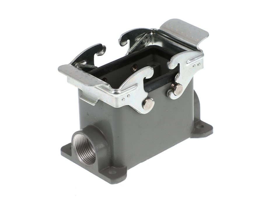 GWconnect STD - Standard, Double Lever Surface Mount Housing, Die-cast Aluminum, with 2 Levers, with Gasket, Size 10B <<57x27>>, Pg16x2 Thread,  Grey
