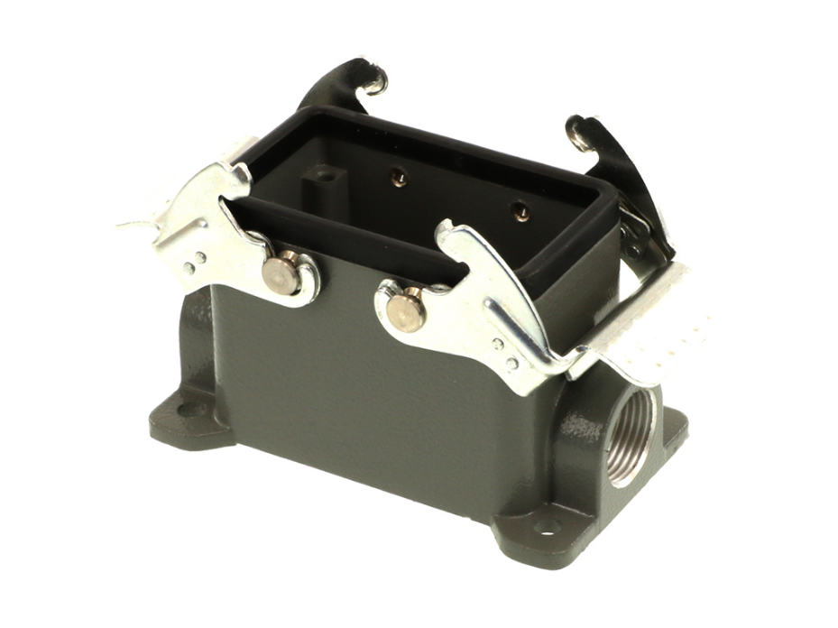 GWconnect STD - Standard, Double Lever Surface Mount Housing, Die-cast Aluminum, with 2 Levers, with Gasket, Size 10B «57x27», M20 Thread, Grey