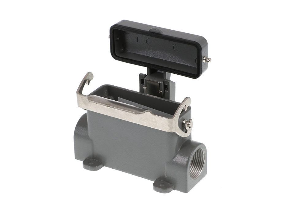 GWconnect STD - Standard, Single Lever Surface Mount Housing, Die-cast Aluminum, with 1 Lever, with Cover, with Gasket, Size 16A «66x16», M25x2  Thread, Grey