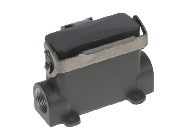 GWconnect STD - Standard, Single Lever Surface Mount Housing, Die-cast Aluminum, with 1 Lever, with Cover, with Gasket, Size 16A «66x16», Pg16x2 Thread, Grey
