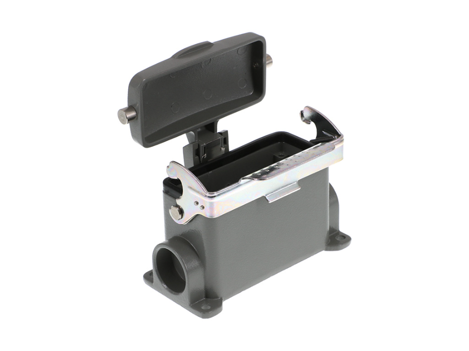 GWconnect STD - Standard, Single Lever Surface Mount Housing, Die-cast Aluminum, with 1 Lever, with Cover, with Gasket, Size 16B «77x27», Pg21 Thread, Grey