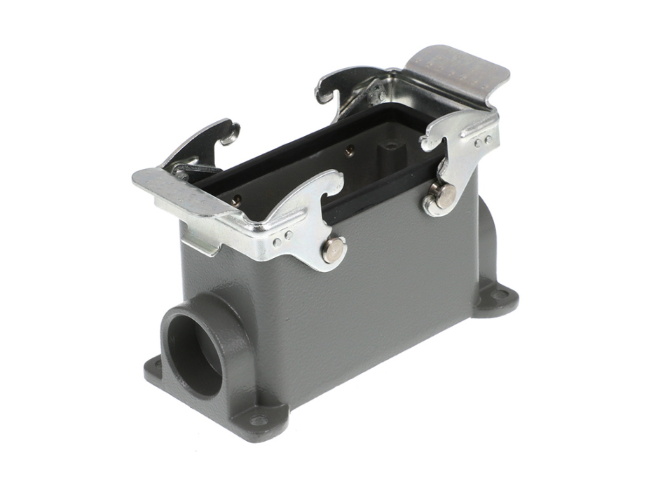 GWconnect STD - Standard, Double Lever Surface Mount Housing, Die-cast Aluminum, with 2 Levers, with Gasket, Size 16B «77x27», Pg21 Thread, Grey