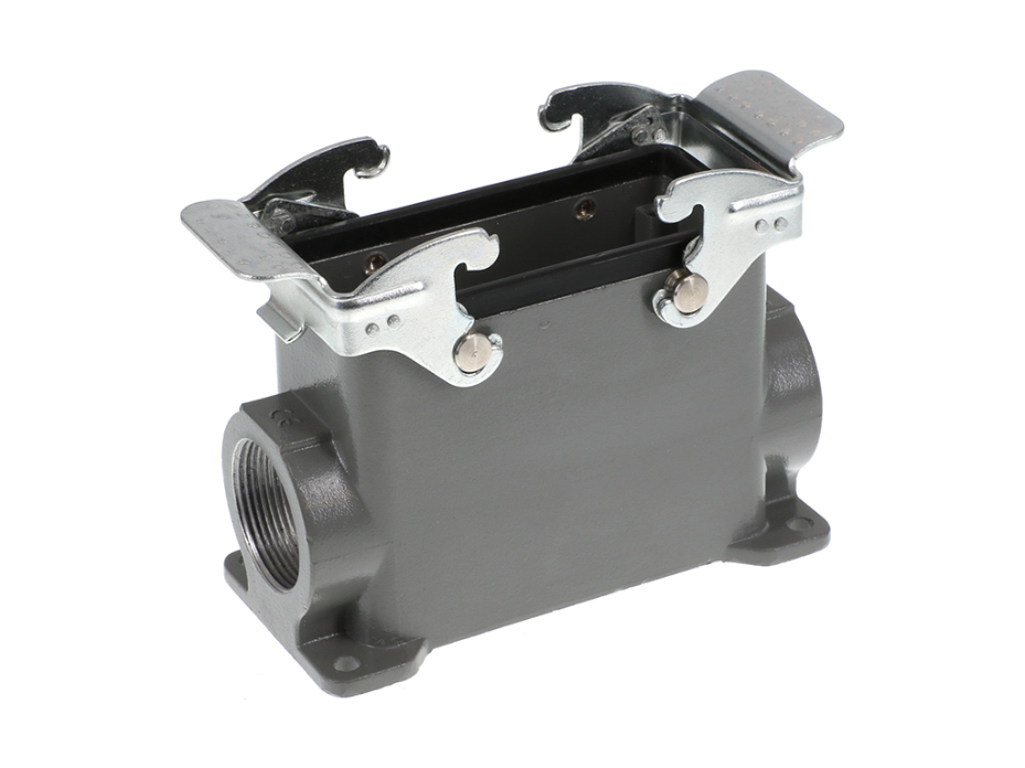 GWconnect STD - Standard, Double Lever Surface Mount Housing, Die-cast Aluminum, with 2 Levers, with Gasket, Size 16B «77x27», M32x2 Thread, High Construction, Grey