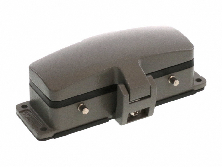 GWconnect STD - Standard, Double Lever Bulkhead Mount Housing, Die-cast Aluminum, with 4 Pegs, With Cover, with Gasket, Size 24B «104x27», Grey