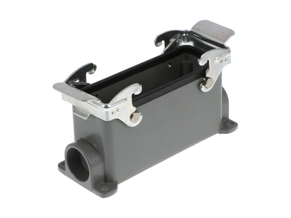 GWconnect STD - Standard, Double Lever Surface Mount Housing, Die-cast Aluminum, with 2 Levers, with Gasket, Size 24B «104x27», Pg21 Thread, Grey