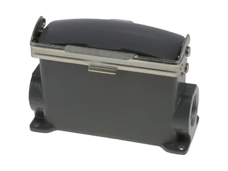GWconnect STD - Standard, Single Lever Surface Mount Housing, Die-cast Aluminum, with 1 Lever, with Cover, with Gasket, Size 24B «104x27», Pg21x2 Thread, High Construction, Grey