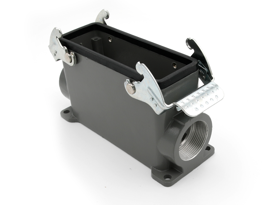 GWconnect STD - Standard, Double Lever Surface Mount Housing, Die-cast Aluminum, with 2 Levers, with Gasket, Size 24B «104x27», M40x2 Thread, High Construction, Grey