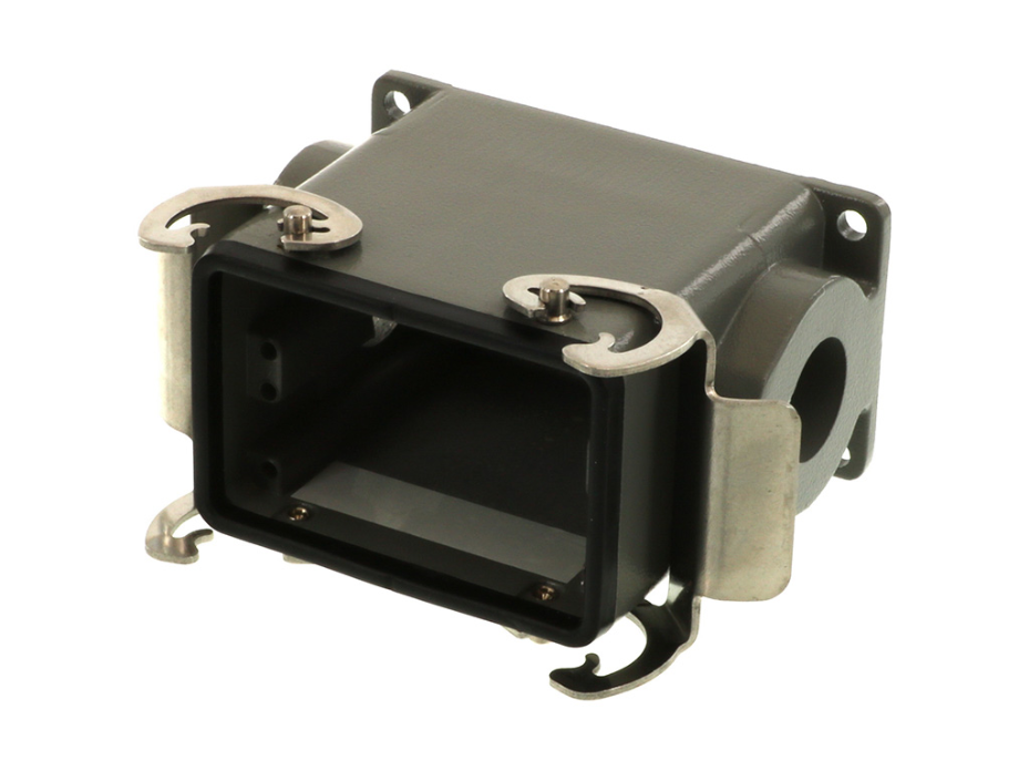 GWconnect STD - Standard, Double Lever Surface Mount Housing, Die-cast Aluminum, with 2 Levers, with Gasket, Size 32A «66x40», M32 Thread, Grey