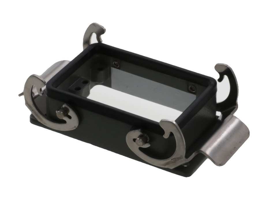 GWconnect STD - Standard, Double Lever Bulkhead Mount Housing, Die-cast Aluminum, with 2 Levers, with Gasket, Size 32A «66x40», Grey