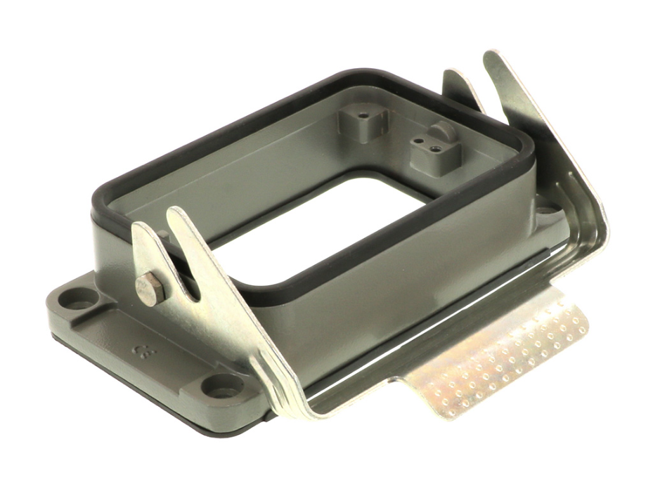 GWconnect STD - Standard, Single Lever Bulkhead Mount Housing, Die-cast Aluminum, with 1 Lever, with Gasket, Size 48B «104x62», Grey
