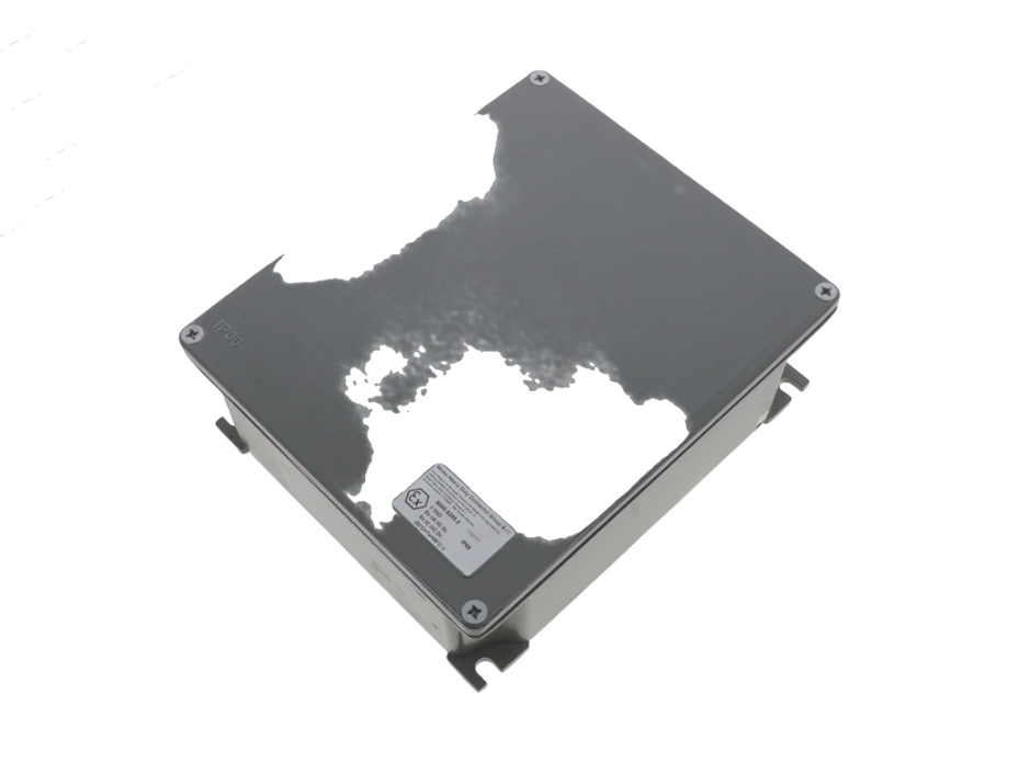 GWconnect Enclosure, Die-cast Aluminum, S-8000 Series, with External Mounting Flanges, 252 x 215 x 91mm Outside Dimensions, Grey RAL 7037