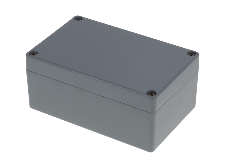 GWconnect Enclosure, Die-cast Aluminum, S-8100 Series, without External Mounting Flanges, 125 x 80 x 57mm Outside Dimensions, Grey RAL 7001
