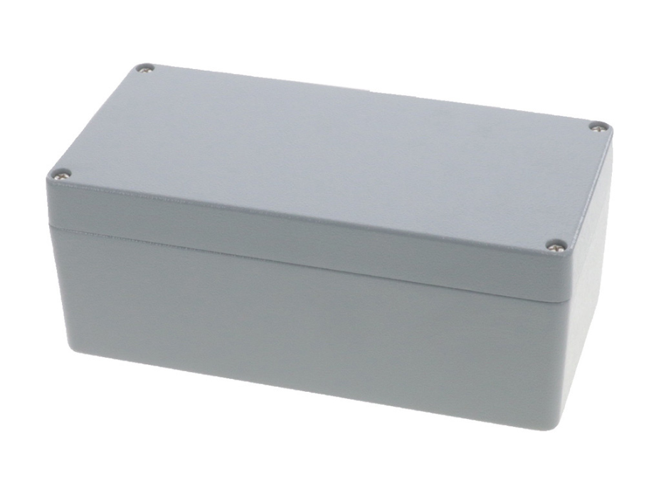 GWconnect Enclosure, Die-cast Aluminum, S-8100 Series, without External Mounting Flanges, 200 x 100 x 81mm Outside Dimensions, Grey RAL 7001