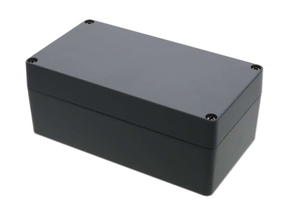 GWconnect Enclosure, Die-cast Aluminum, S-8100 Series, without External Mounting Flanges, 220 x 120 x 90mm Outside Dimensions, Grey RAL 7001