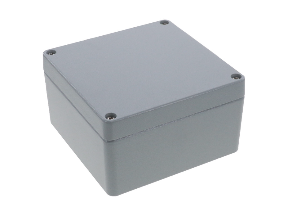 GWconnect Enclosure, Die-cast Aluminum, S-8100 Series, without External Mounting Flanges, 160 x 160 x 90mm Outside Dimensions, Grey RAL 7001