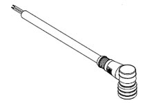Micro-Change (M12) Single-Ended Cordset, 4 Poles, Female (90°) to Pigtail, 0.34mm² PUR/PVC Cable 2.0m (6.56') Length