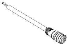 Micro-Change (M12) Single-Ended Cordset, 5 Poles, Female (Straight) to Pigtail, 0.34mm² Black PVC Cable, 10.0m (32.81') Length