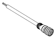 Micro-Change (M12) Single-Ended Cordset, 5 Poles, Female (Straight) to Pigtail, 0.34mm² PUR/PVC Cable, 2.0m (6.56') Length