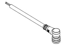 Micro-Change (M12) Single-Ended Cordset, 5 Poles, Female (90°) to Pigtail, 0.34mm² PUR/PVC Cable 10.0m (32.81') Length