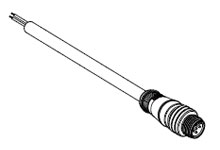 Micro-Change (M12) Single-Ended Cordset, 5 Poles, Male (Straight) to Pigtail, 0.34mm² PUR/PVC Cable, 6.0m (19.68') Length
