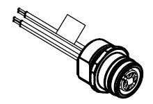 Ultra-Lock (M12) Ethernet Receptacle, 4 Poles, Female (Straight) to 22 AWG Leads, 0.30m (11.81") Length