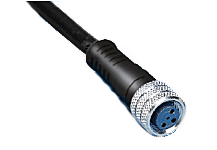 Nano-Change (M8) Single-Ended Cordset, 3 Poles, Female (Straight) to Pigtail, 0.25mm² Black PVC Cable, 5.0m (16.40') Length