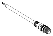 Micro-Change (M12) Single-Ended Cordset, 4 Poles, Male (Straight) to Pigtail, 22 AWG, PVC Cable, 1.0m (3.28') Length