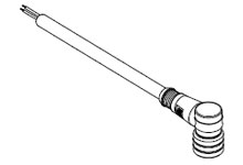 Micro-Change (M12) Single-Ended Cordset, 4 Poles, Female (90°) to Pigtail, 22 AWG, Yellow PVC Cable, 5.0m (16.40') Length
