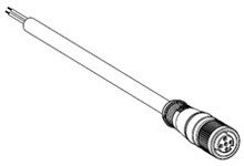 Micro-Change (M12) Single-Ended Cordset, 12 Poles, Female (Straight) to Pigtail, 26 AWG, PUR/PVC Cable, 2.0m (6.56') Length