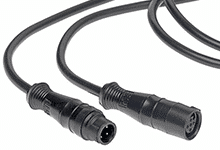 Micro-Push (M12) Double-Ended Cordset, 4 Poles, A-Coded, Male (Straight)-to-Female (Straight), 22 AWG, Unshielded PVC Cable, 5.0m (16.40') Length