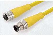Micro-Change (M12) Double-Ended Cordset, 4 Poles, Female (Straight) to Male (Straight), 18 AWG, TPE Cable, 0.60m (1.97') Length