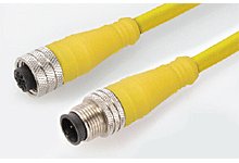 Micro-Change (M12) Double-Ended Cordset, 8 Poles, A-Coded, Female (Straight) to Male (Straight), 0.25mm² Wire, PVC Cable, 5.0m (16.40') Length