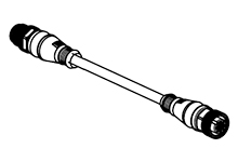 Brad Safety Micro-Change (M12) Double-Ended Cordset, 4 Poles, A-Coded, Female (Straight) to Male (Straight), 0.34mm² WSOR Cable, 1.0m (3.28') Length
