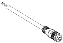 Micro-Change (1/2"-20 UNF) Single-Ended Cordset, 3 Poles, Dual Keyway, Female (Straight) to Pigtail, 22 AWG, PVC Cable, 6.10m (20.0') Length