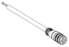Micro-Change (1/2"-20 UNF) Single-Ended Cordset, 5 Poles, Dual Keyway, Female (Straight) to Pigtail, 22 AWG, PVC Cable, 3.66m (12.0') Length