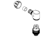 Micro-Change (M12) Dual Keyway with PG7 Cable Fitting, 90° Angle Male, 3 Poles, Cable Diameter 3.30-6.60mm