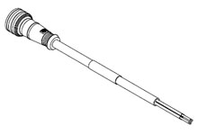 Ultra-Lock (M12) Single-Ended Cordset, 5 Poles, Male (Straight) to Pigtail, 22 AWG, PUR Cable, 5.0m (16.40') Length