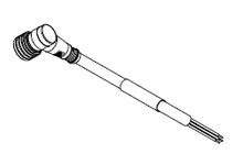 Ultra-Lock (M12) Single-Ended Cordset, 5 Poles, Female (90°) to Pigtail, 22 AWG, PUR Cable, 4.0m (13.12') Length