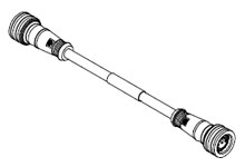 Ultra-Lock (M12) Double-Ended Cordset, 8 Poles, Female (Straight) to Male (Straight) Shielded Cordset, 0.25mm² PUR/PVC Cable, 1.0m (3.28') Length