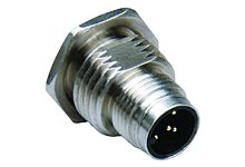 Ultra-Lock (M12) Receptacle, 8 Poles, Male, M16x1.5 Mounting Threads, PCB Pins, 5.00mm Stand-off