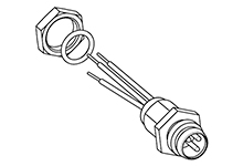 Nano-Change (M8) Receptacle, M8 x 0.5 Mounting Threads, Male (Straight) 3 Poles, 1.0m (3.28') Length