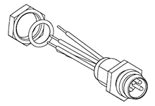 Nano-Change (M8) Receptacle, M8 x 0.5 Mounting Threads, Male (Straight) 4 Poles, 1.0m (3.28') Length