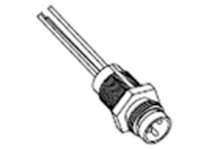 Nano-Change (M8) Receptacle, M8 x 0.5 Mounting Threads, Male (Straight) to Leads, 0.20m (7.87") Length, with 3 Poles on Mating Side