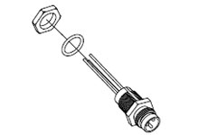 Nano-Change (M8) Receptacle, 3 Poles, A-Coded, M8 x 1.0 Mounting Threads, Male (Straight) to Leads, Back Panel Mount, 0.20m (7.87") Length