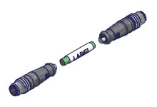 Micro-Change (M12) Double-Ended Cordset, 4 Poles, D-Coded, Male (Straight) to Male (Straight), 24 AWG, PVC Cable, 60.0m (196.85') Length